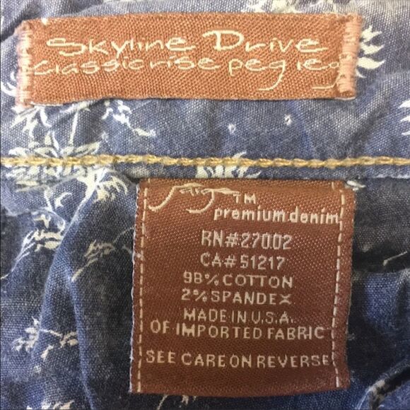 PAIGE Denim Skyline Drive Classic Rise Peg Leg Patchwork Med Wash Jeans - Picture 11 of 12